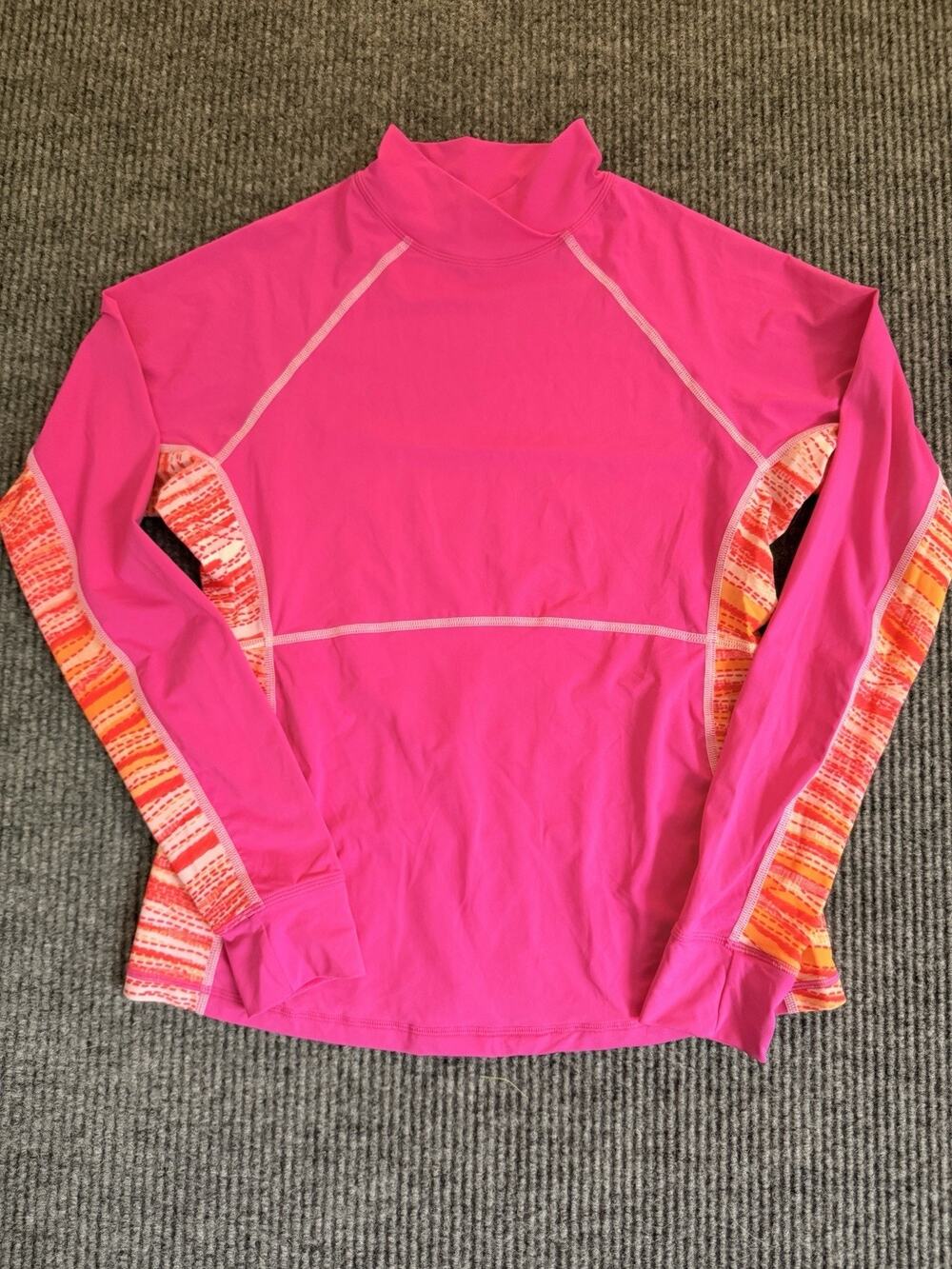 Athleta Women’s M Pink Mock Neck Long Sleeve Athletic Pullover Top
